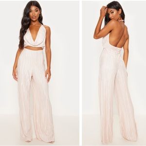 NWT champagne pleated jumpsuit